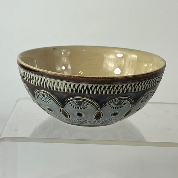 German Blue Flower Coffee Cup Signed Pottery Vtg Unique 1.5" Tea Wine Handarbeit - Picture 4 of 12